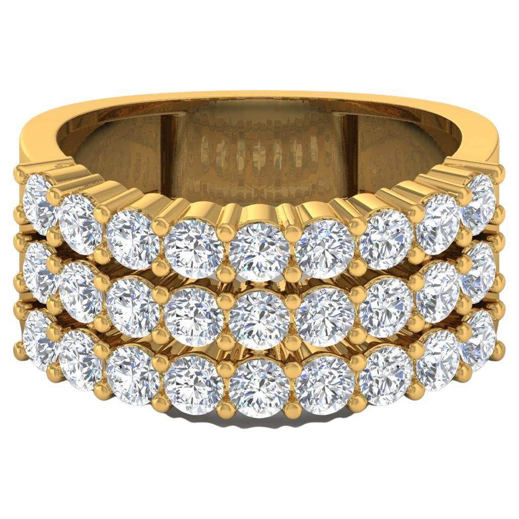 For Sale:  2.05 Carat SI Clarity HI Color Diamond Dome Ring 14 Karat Yellow Gold Jewelry