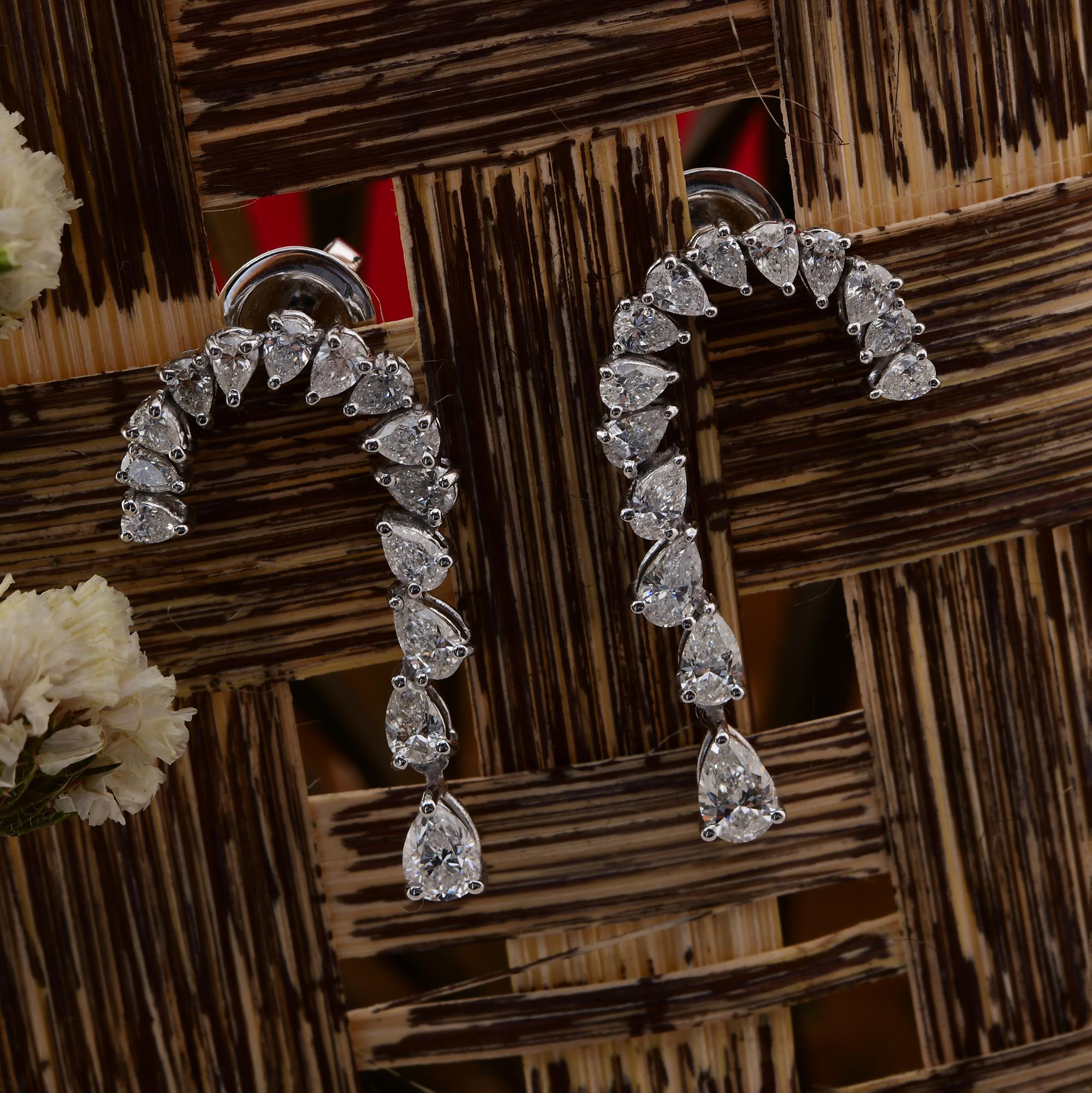 2,05 Karat SI/H Birnenschliff Diamant-Ohrringe im Brillantschliff 18 Karat Weißgold Schmuck (Moderne) im Angebot