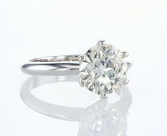 2.05 Carat Six Prong Solitaire Engagement Diamond Ring F-G/ I1