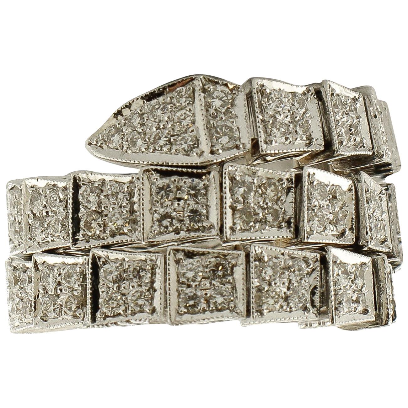 Atemberaubender Ring mit 2,05 Karat weißen Diamanten, 18 Karat Weißgold