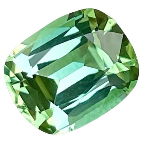 2.05 Carats Mint Green Loose Tourmaline Stone Cushion Cut Afghan Gemstone For Sale