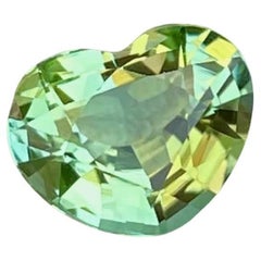 2.05 Carats Mint Green Loose Tourmaline Stone Heart Cut African Gemstone