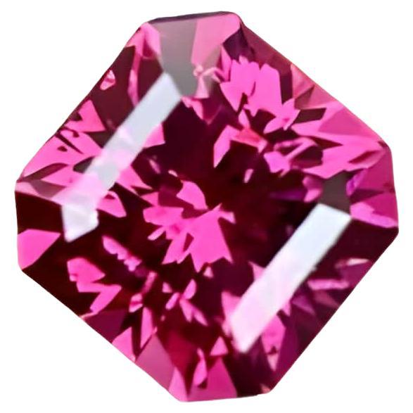 2.05 Carats Pink Loose Garnet Stone Step Asscher Cut Natural African Gemstone For Sale