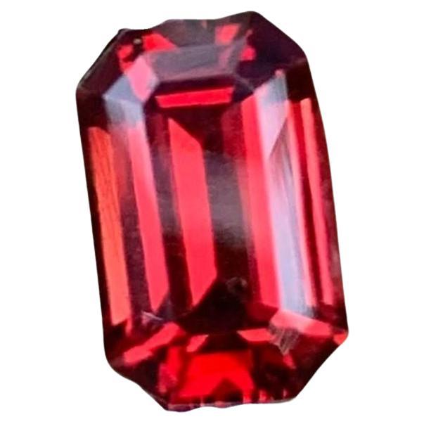 2.05 Carats Red Loose Garnet Stone Emerald Cut Natural Madagascar's Gemstone For Sale