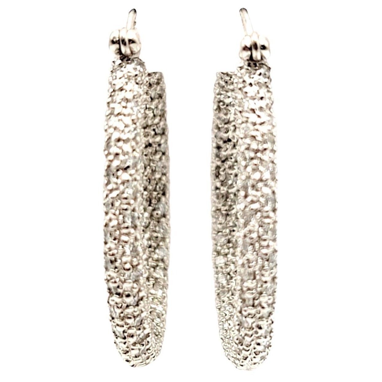 2,05 Karat runder Brillant-Pavé-Diamant-Ohrringe aus 18 Karat Gold im Angebot