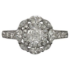 Anello di fidanzamento con diamante da 2,05 carati Taglio a cuscino Marquise Doppio