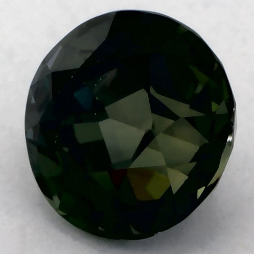 Round Cut 2.05 Ct Green Sapphire Round Loose Gemstone For Sale