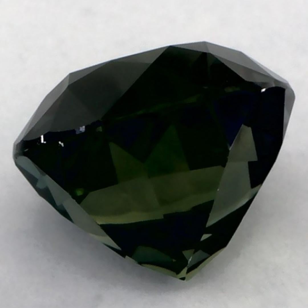 2.05 Ct Green Sapphire Round Loose Gemstone In New Condition For Sale In Fort Lee, NJ