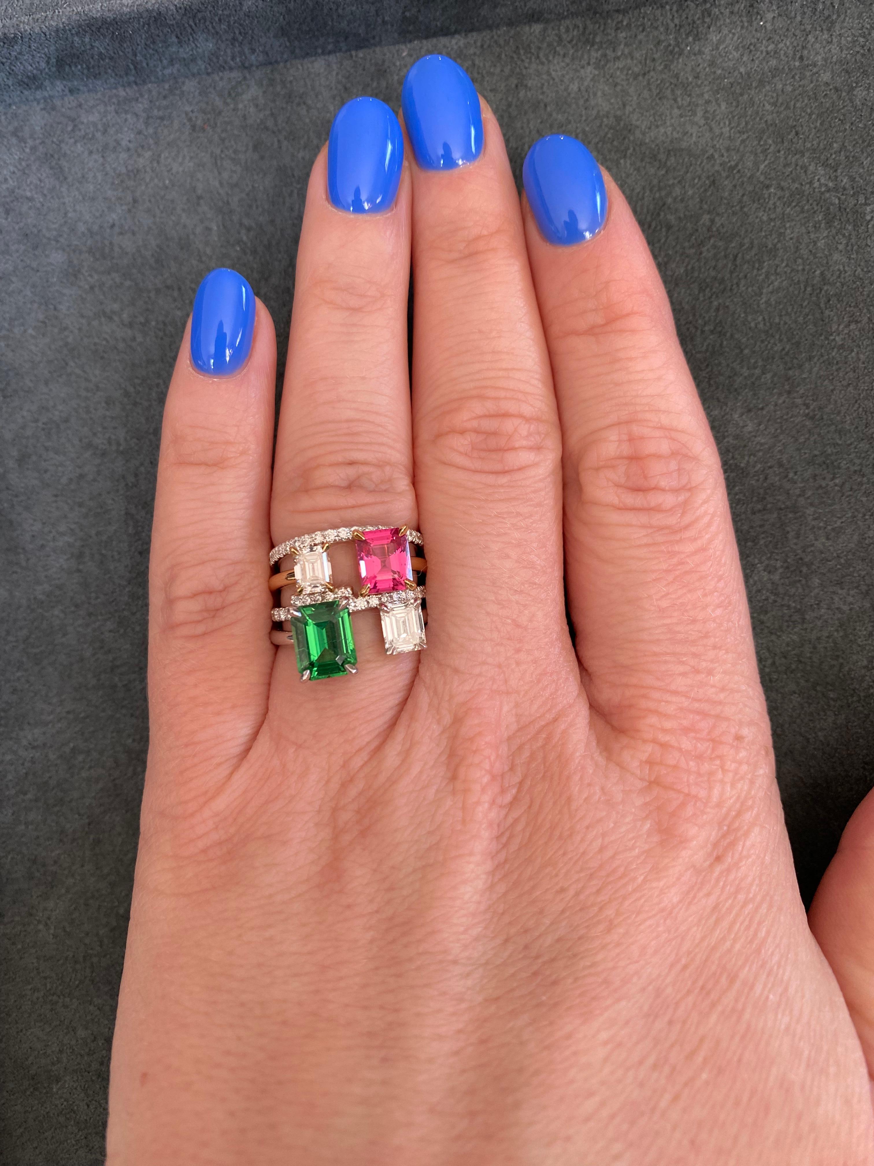 emerald cut tsavorite ring