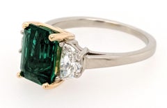 2.05 Zambian Emerald Diamond 3-Stone Ring