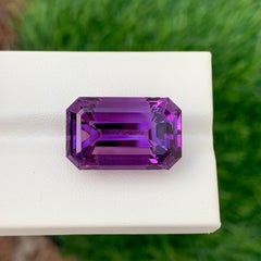 20.50 Carat Natural Loose Deep Purple Amethyst Emerald Shape Gemstone