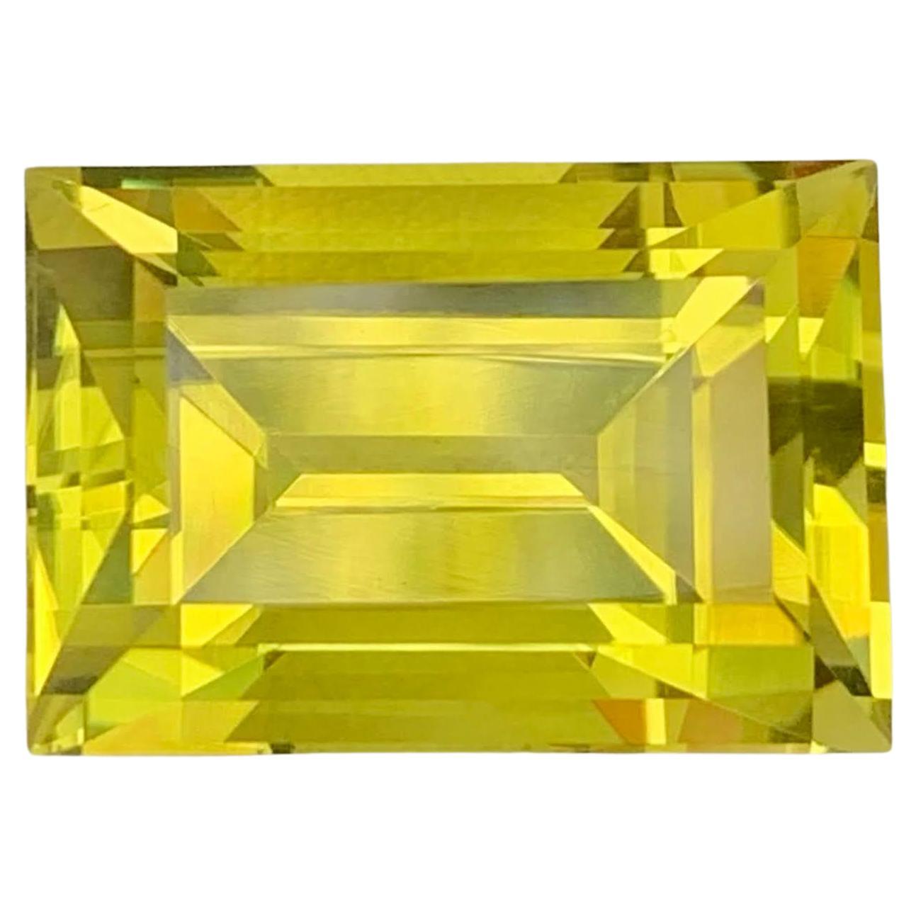 20.50 Carat Natural Loose Lemon Color Citrine Baguette Cut Brazilian Gemstone