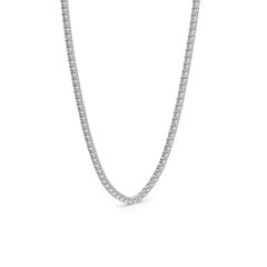 Abe Mor 20.52 Carat TW Diamond Tennis Necklace, 18K White Gold, 16 Inches