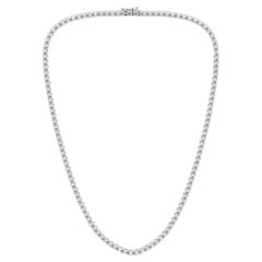 Abe Mor 20.52 Carat TW Diamond Tennis Necklace, 18K White Gold, 16 Inches