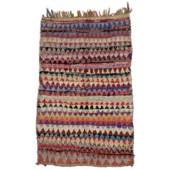 Vintage Berber Moroccan Boucherouite Accent Rug, Colorful Moroccan Shag Rug