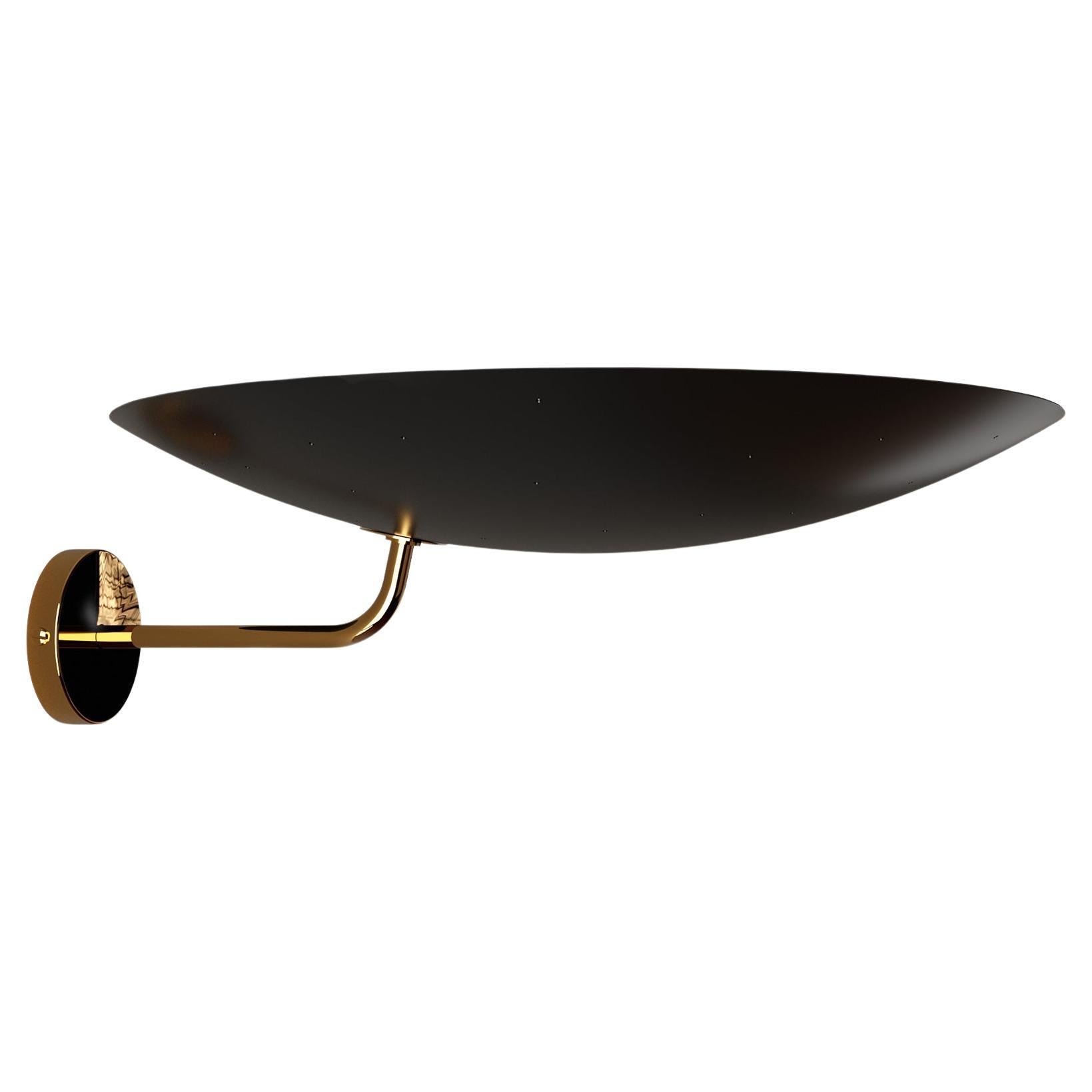 2059 Golden Brass Wall Lamp by Disderot For Sale