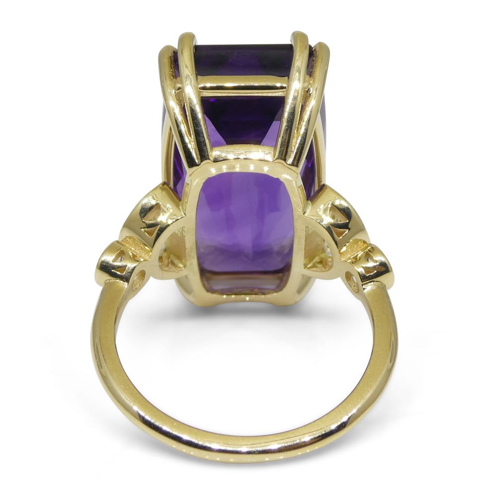 20.5ct Amethyst Yellow Sapphire and Diamond Cocktail Ring Set in 14k Yellow Gold For Sale 8
