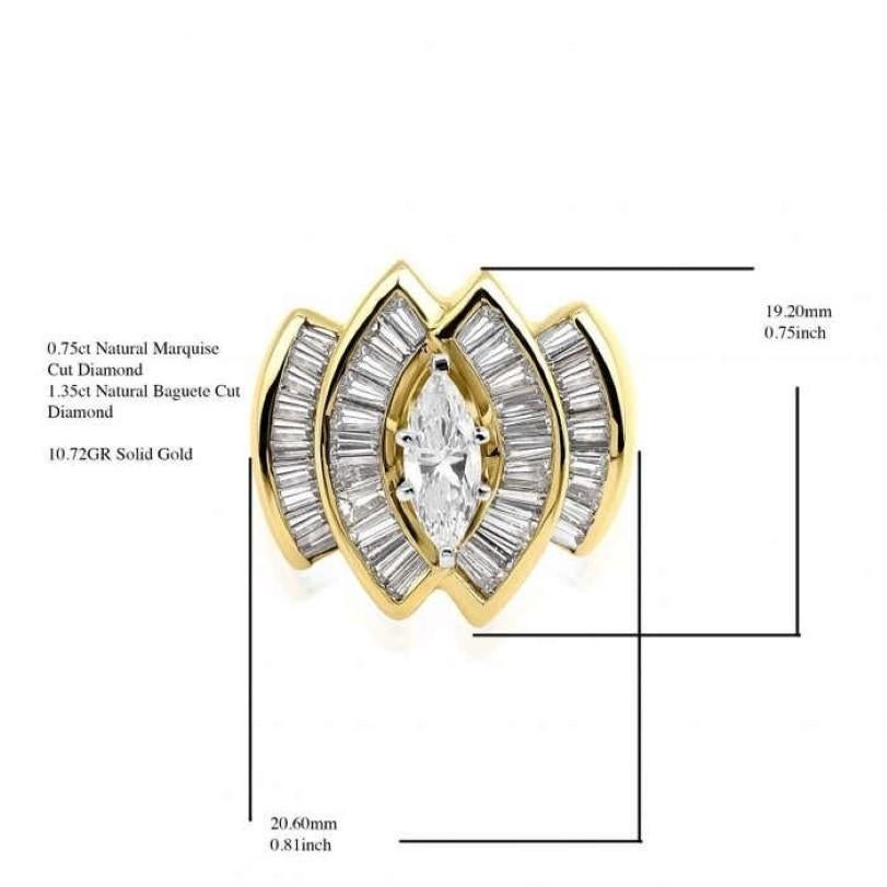 Anello di fidanzamento con diamante marquise Art - Deco da 2,05 carati In condizioni Nuovo in vendita a Fatih, 34