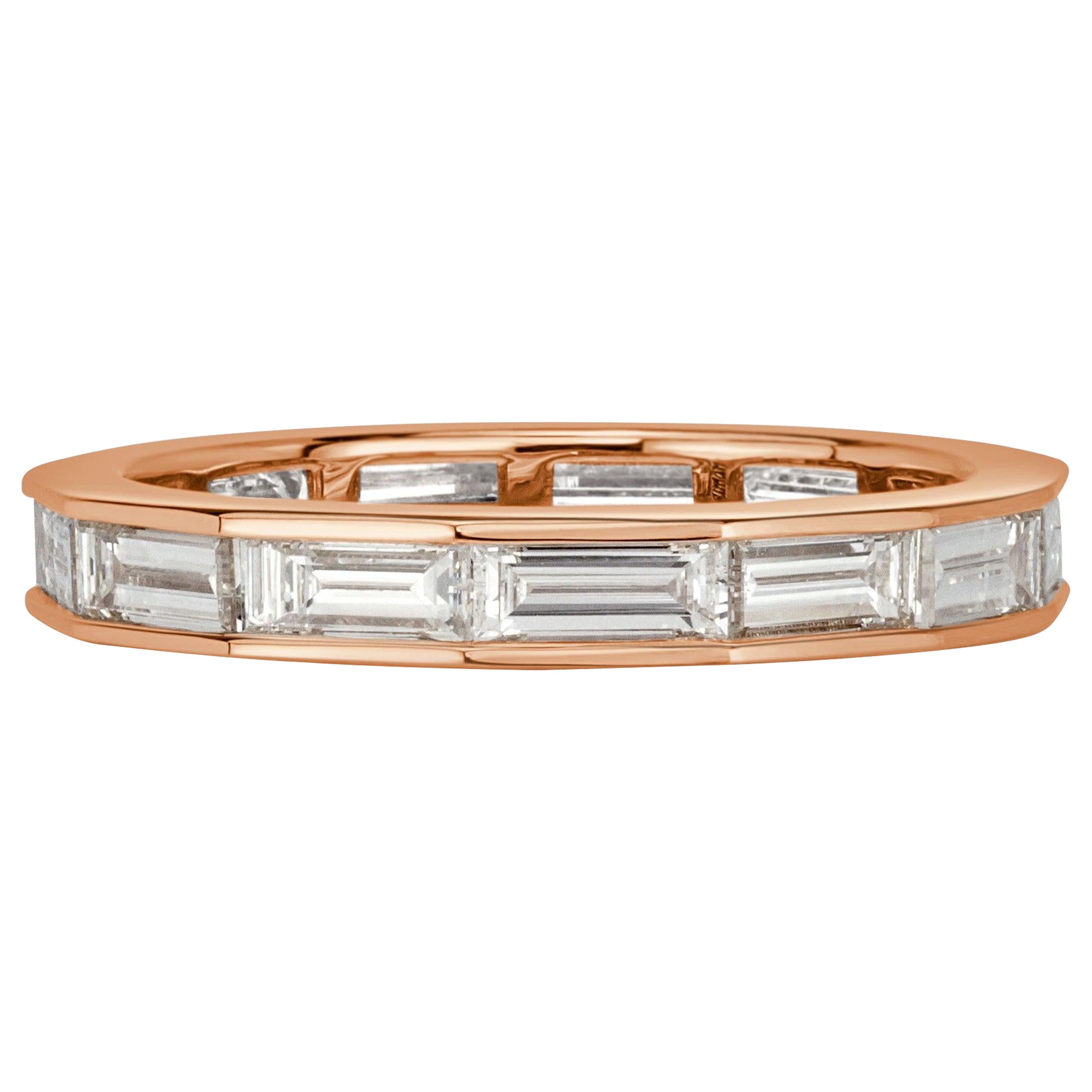 2.05ct Baguette Cut Diamond Eternity Band in 18k Rose Gold
