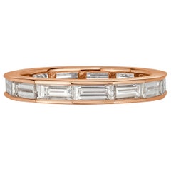 2.05ct Baguette Cut Diamond Eternity Band in 18k Rose Gold