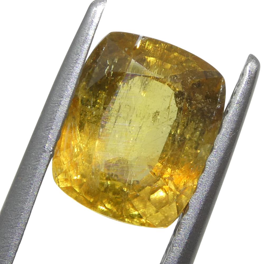 2.05ct Saphir coussin orange-jaune de Tanzanie, non chauffé en vente 8