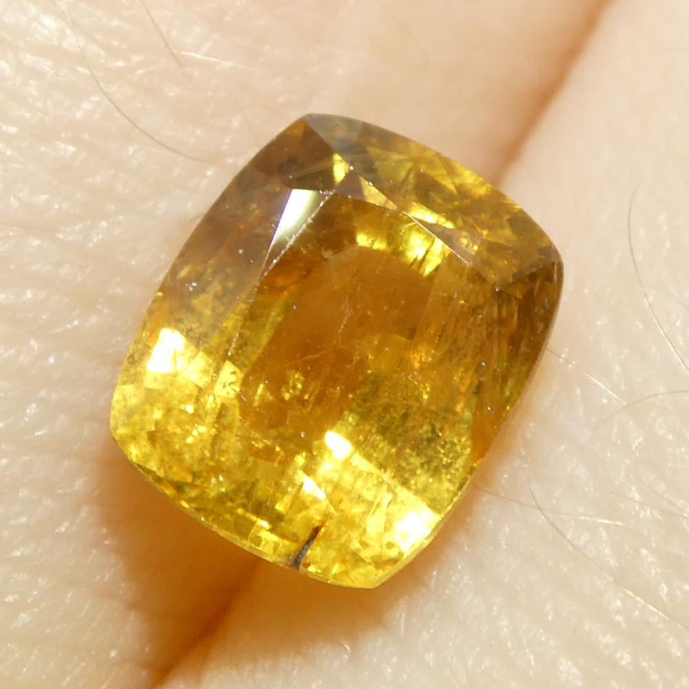 2.05ct Saphir coussin orange-jaune de Tanzanie, non chauffé en vente 9