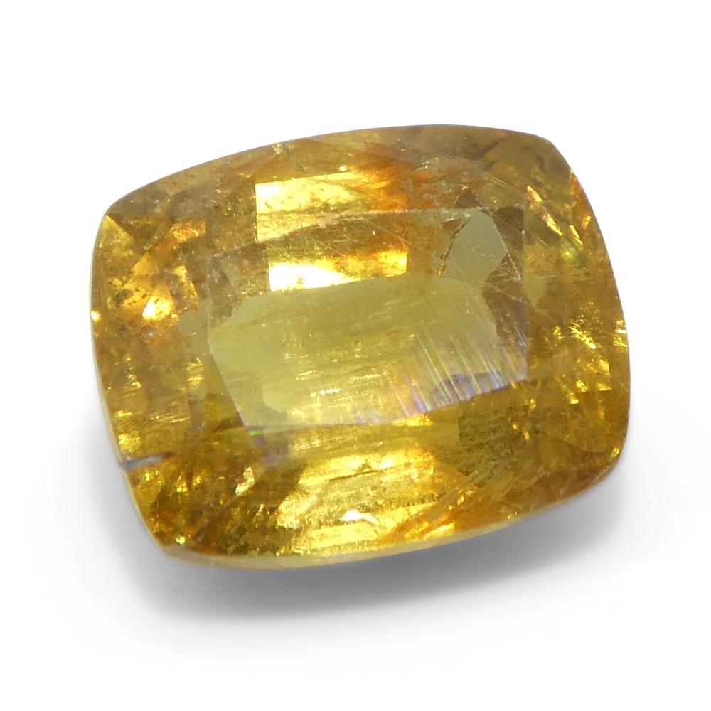 2.05ct Saphir coussin orange-jaune de Tanzanie, non chauffé en vente 3