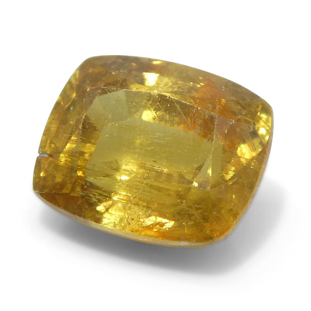 2.05ct Saphir coussin orange-jaune de Tanzanie, non chauffé en vente 5