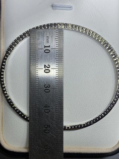 2.05ct Diamond Chunky Tennis Bangle Bracelet In 18ct White Gold 6.5 Inches