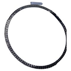 2.05ct Diamond Chunky Tennis Bangle Bracelet In 18ct White Gold 6.5 Inches