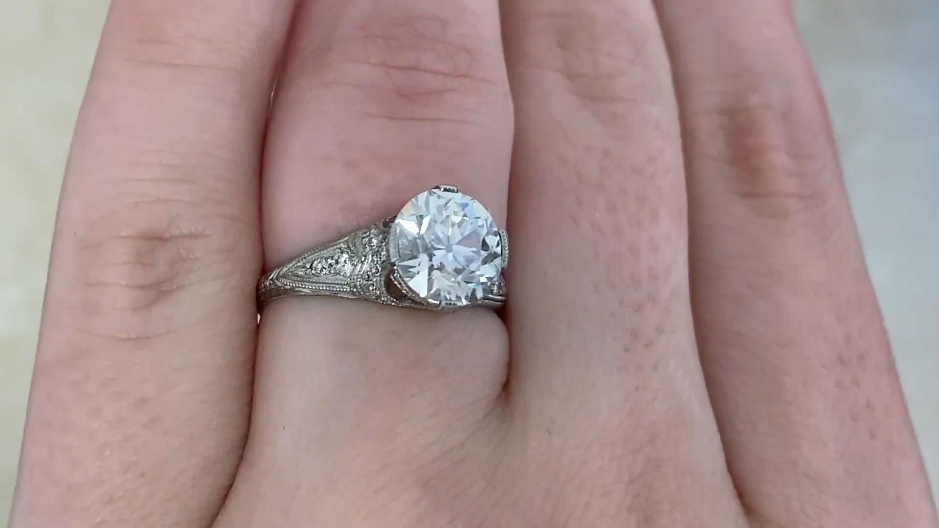 Women's Old European Cut Diamond Engagement Ring (GIA Approx. 2.00-Carats), Platinum For Sale