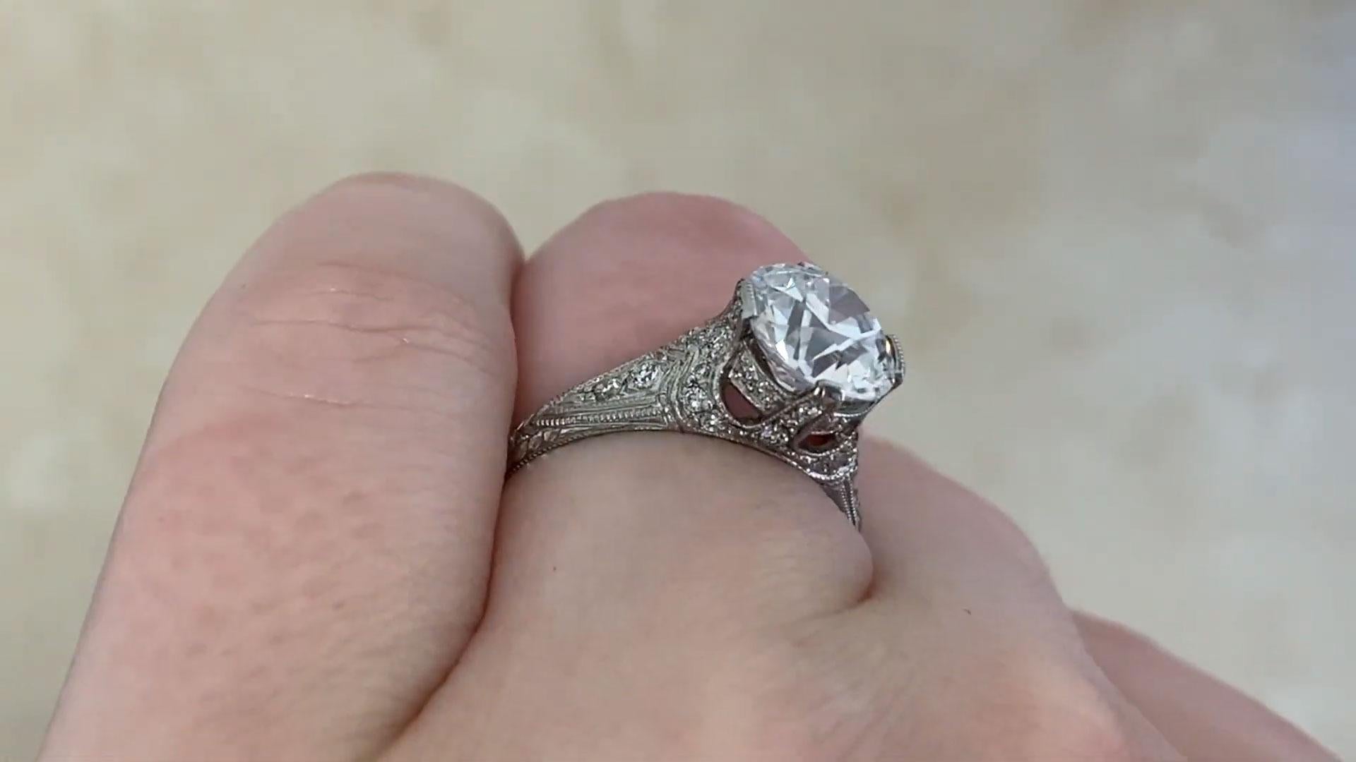 Old European Cut Diamond Engagement Ring (GIA Approx. 2.00-Carats), Platinum For Sale 1