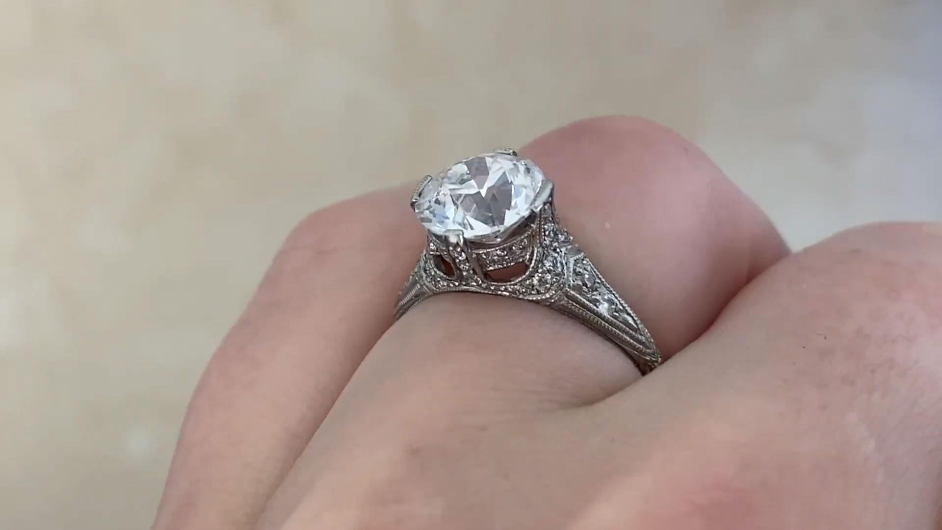 Old European Cut Diamond Engagement Ring (GIA Approx. 2.00-Carats), Platinum For Sale 2