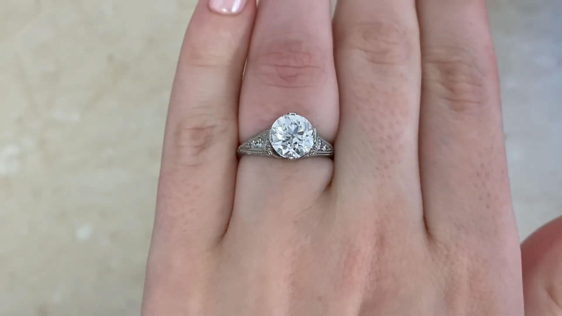 Old European Cut Diamond Engagement Ring (GIA Approx. 2.00-Carats), Platinum For Sale 3