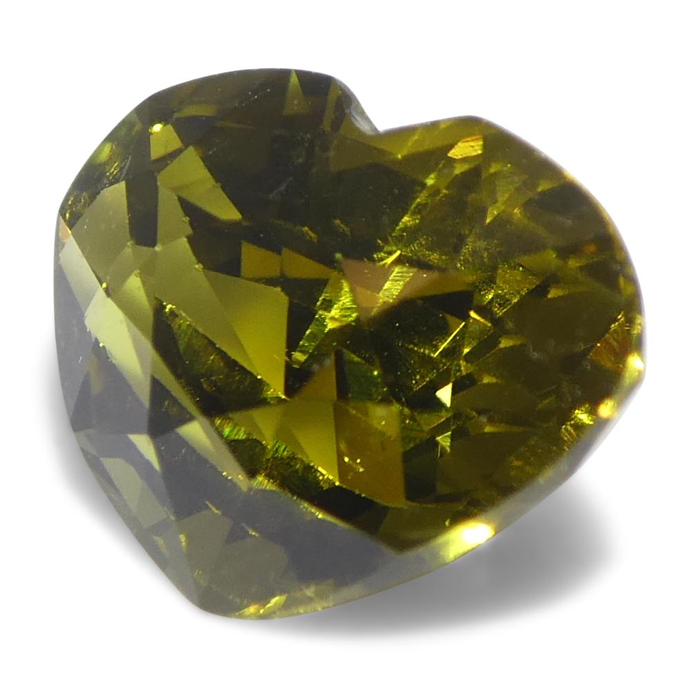Crisoberilo amarillo verdoso de corazón de 2,05 ct certificado GIA sin calentar en venta 5