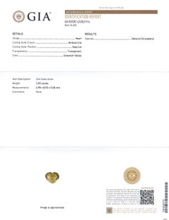 2.05ct Heart Greenish Yellow Chrysoberyl GIA Certified Unheated