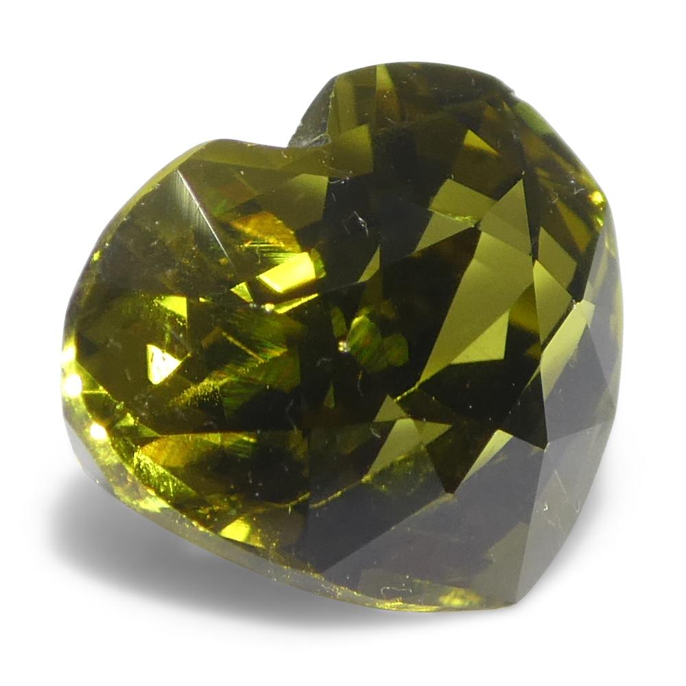 Crisoberilo amarillo verdoso de corazón de 2,05 ct certificado GIA sin calentar en venta 4