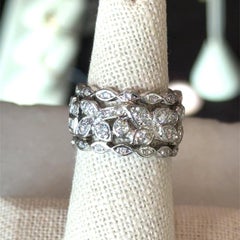 2.05ct Marquise Baguette & Round Diamond Vintage 1940's Platinum Ring