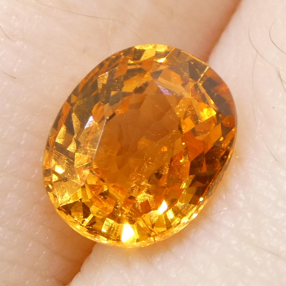 2,05ct Granato ovale Fanta Orange Mandarin Spessartite/Spessartine della Namibia in vendita 8