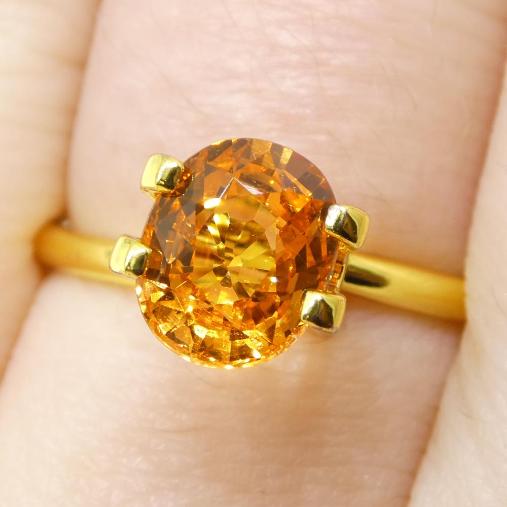 Taglio brillante 2,05ct Granato ovale Fanta Orange Mandarin Spessartite/Spessartine della Namibia in vendita