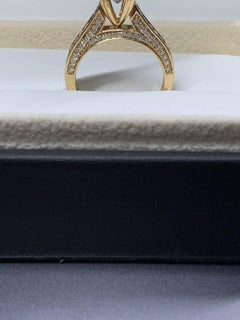 2.05ct Peach sapphire diamond engagement ring in 18k rose gold.  Pink peach sapp