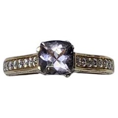 2.05ct Peach sapphire diamond engagement ring in 18k rose gold.  Pink peach sapp