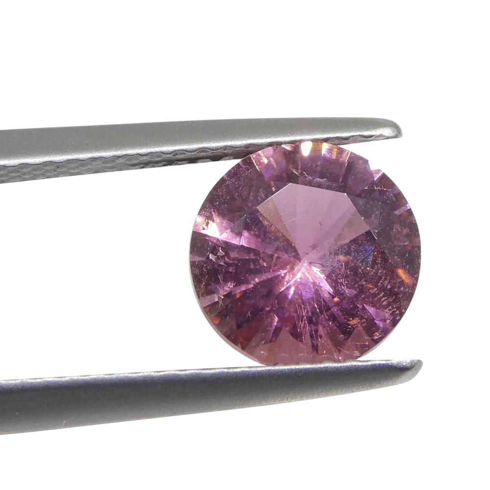 Tourmaline rose ronde de 2,05 carats du Brésil Unisexe en vente