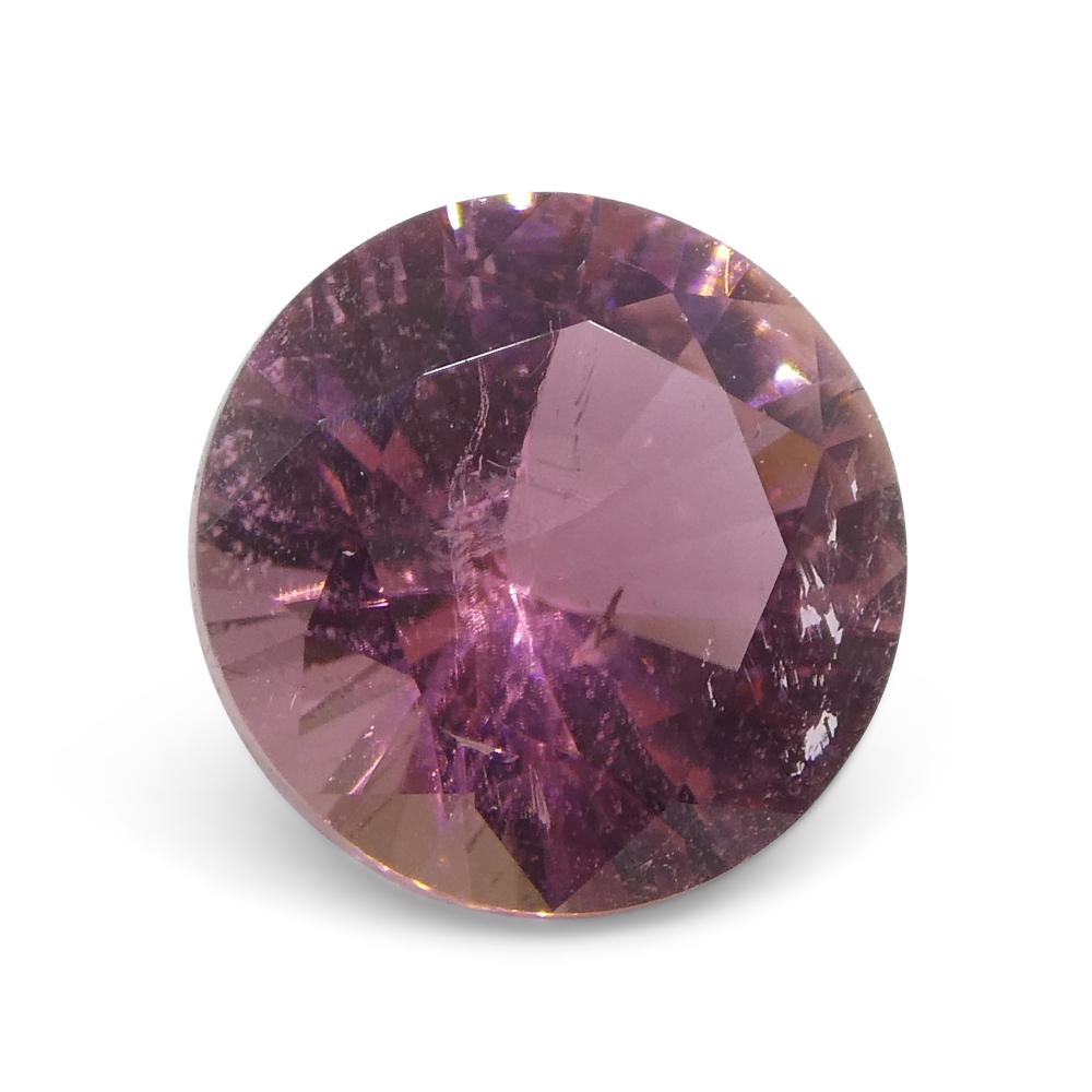 Tourmaline rose ronde de 2,05 carats du Brésil en vente 1