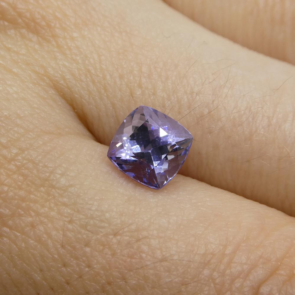 2.05ct Square Cushion Violet Blue Tanzanite from Tanzania In New Condition For Sale In Toronto, Ontario