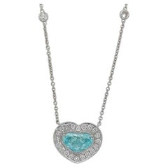2.05ct Vivid Neon Blue Copper-Bearing Paraiba Tourmaline Necklace 18K Gold