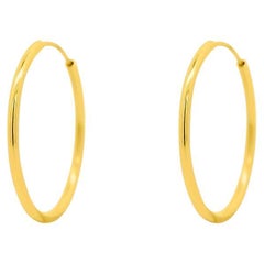20.5mm Boucles d'oreilles en or massif 14K avec fermoir en fil métallique caché