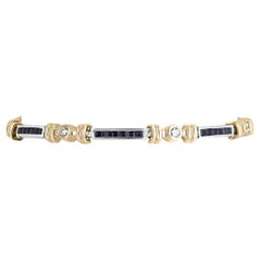 Bracciale tennis con zaffiro 2,05tcw 14K Bracciale in oro bicolore con zaffiro e diamante