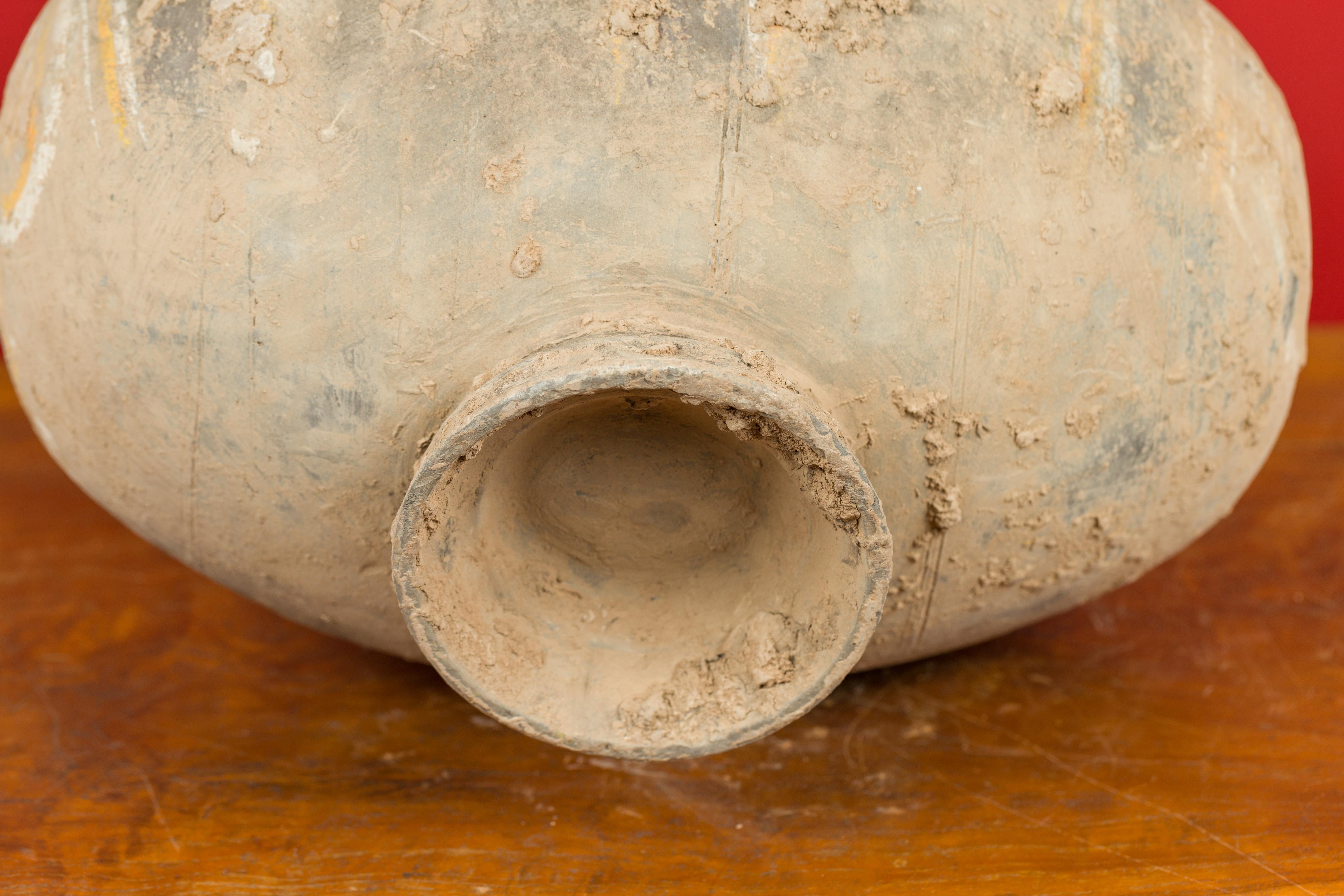206 BC-200 AD Han Dynasty Antique Terracotta Silk Cocoon Jar with Original Paint 8