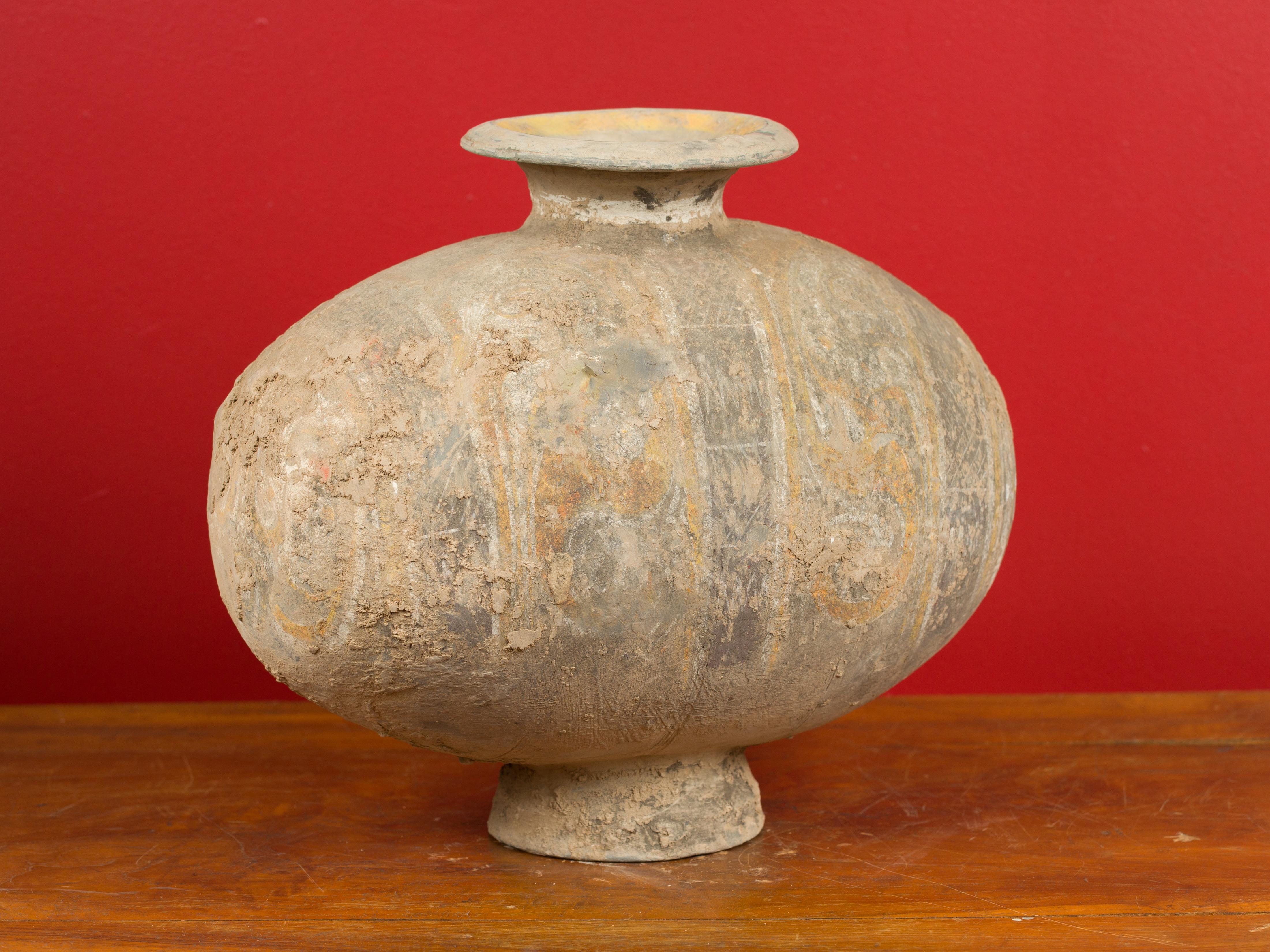 206 BC-200 AD Han Dynasty Antique Terracotta Silk Cocoon Jar with Original Paint 2